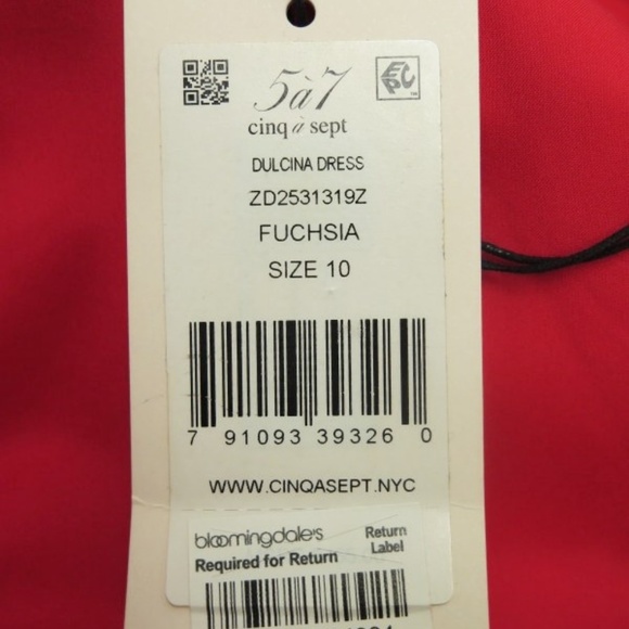 Cinq a Sept Dress Dulcina Fuchsia Crepe Size 10 - Picture 8 of 8